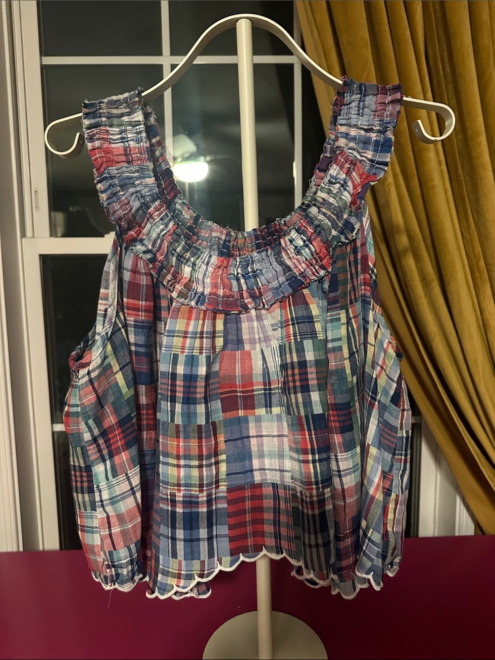 Pilcro Multicolor Plaid Ruffle Tank Top